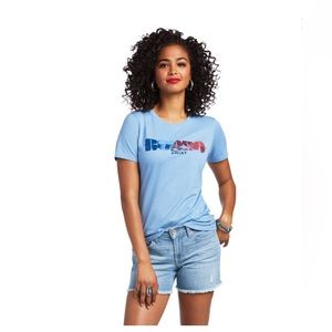 Ariat Women's Rodeo Short Sleeve T-Shirt - Light Blue Heather